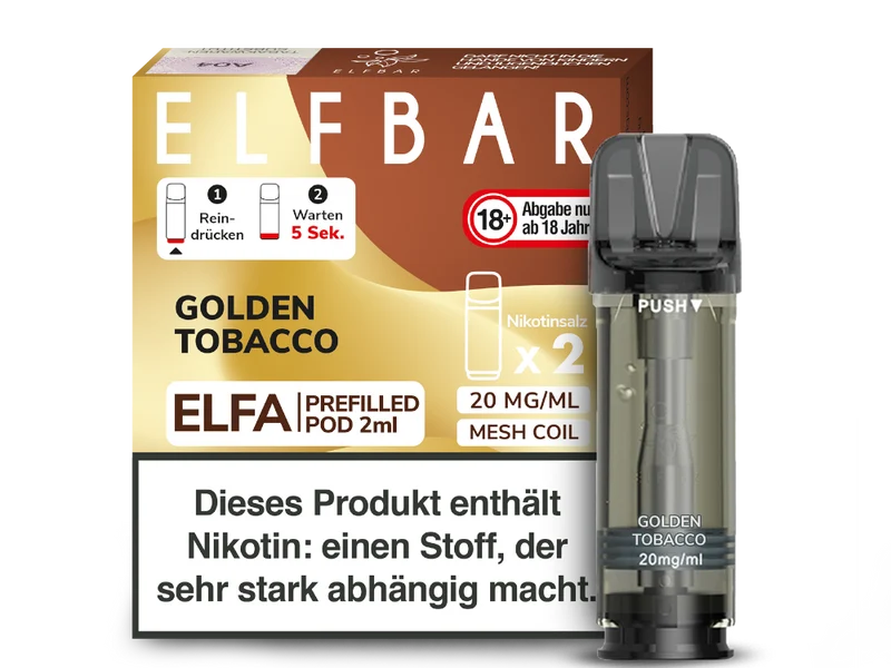 Elfbar ELFA POD Golden Tobacco (2x2ml) 20mg