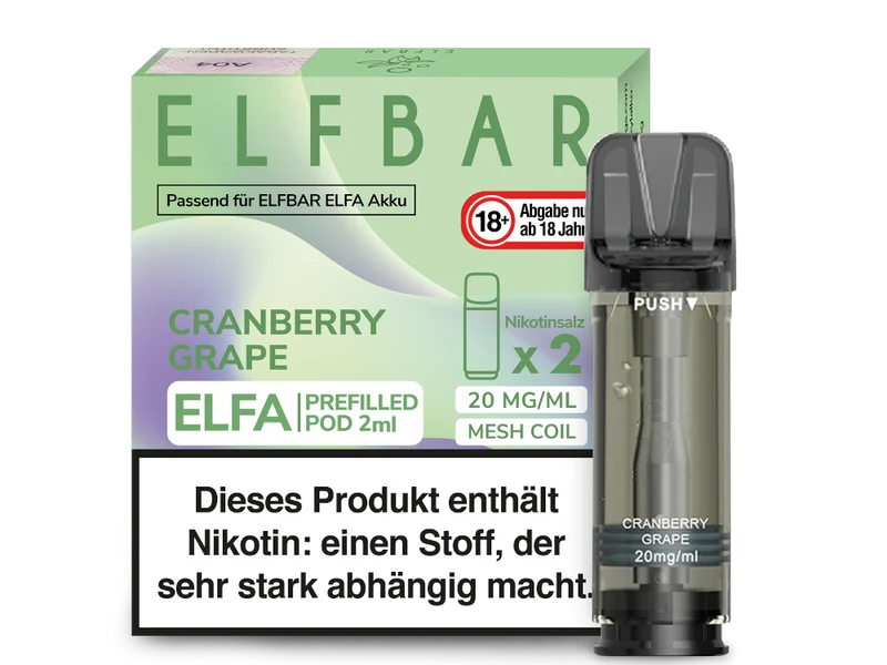 Elfbar ELFA - POD Cranberry & Grape (2x2ml) 20mg