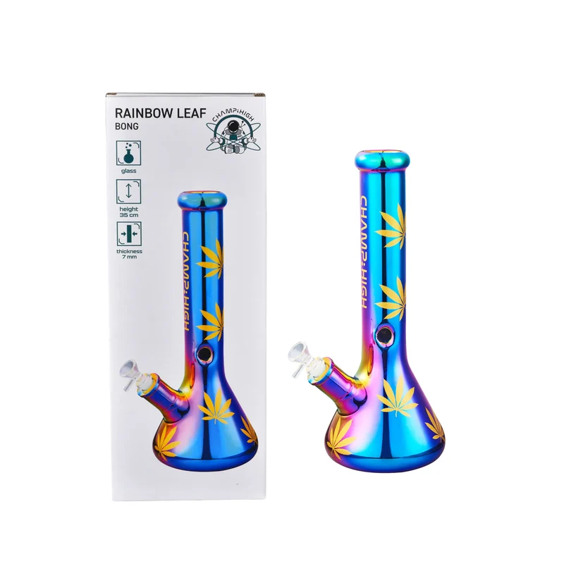 Champ High Glas Bong "Rainbow Leaf"