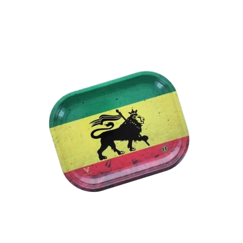 V Syndicate Rolling Tray Rasta Lion – 18 × 14 cm