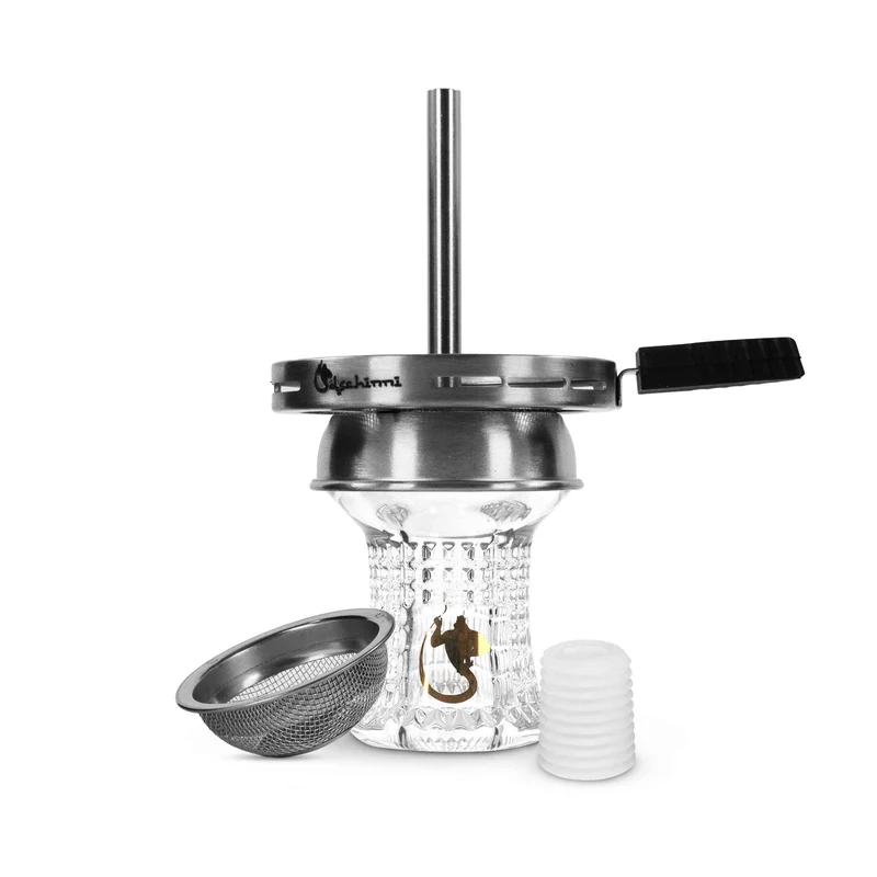 Glaskopf Dschinni Nero Kristall Glas Air Grip Set
