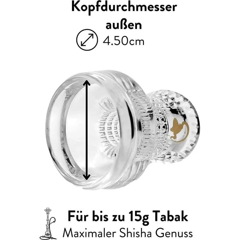 Glaskopf Dschinni Nero – Kristall Glas und Seflex für perfektes Raucherlebnis