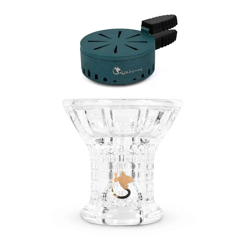 Dschinni Glaskopf Phunnel Apollon Set mit Mod und Crown HMD (zertifiziertes Laborglas High Borosilikatglas 3.3)