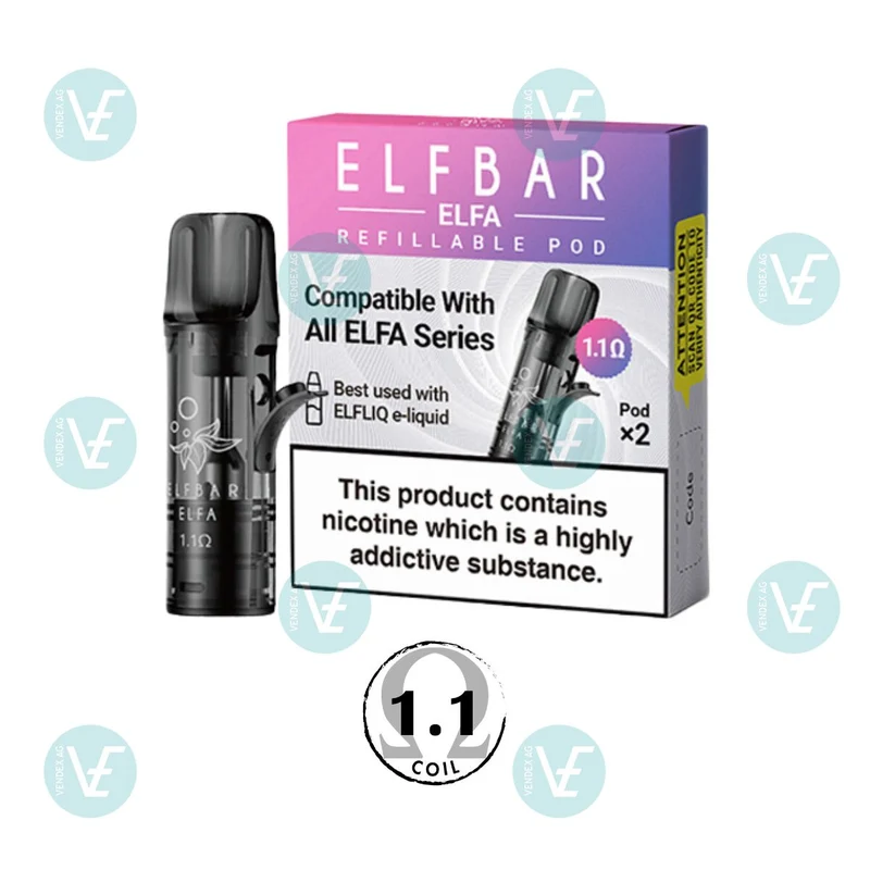 Elfbar ELFA PRO Kartuschen leer - Refillable Empty Pod (2er-Pack)