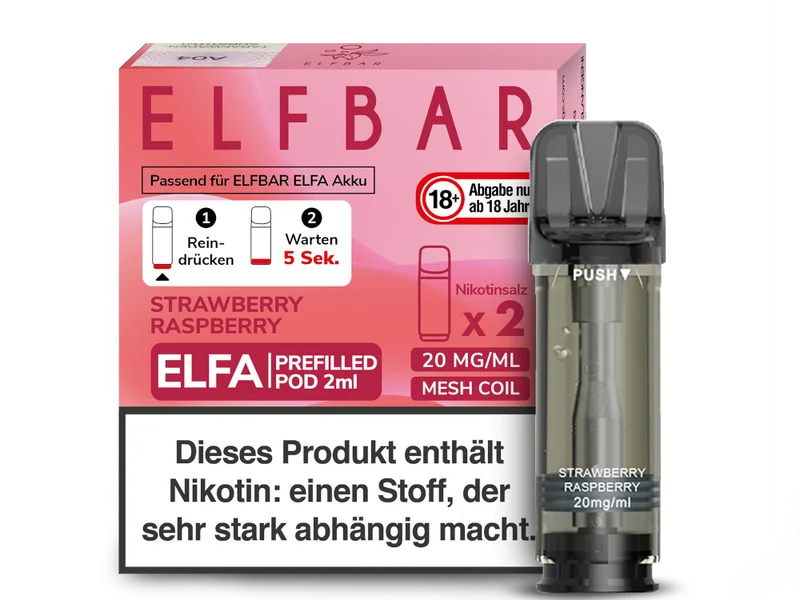 Elfbar ELFA - POD Strawberry Raspberry (2x2ml) 20mg