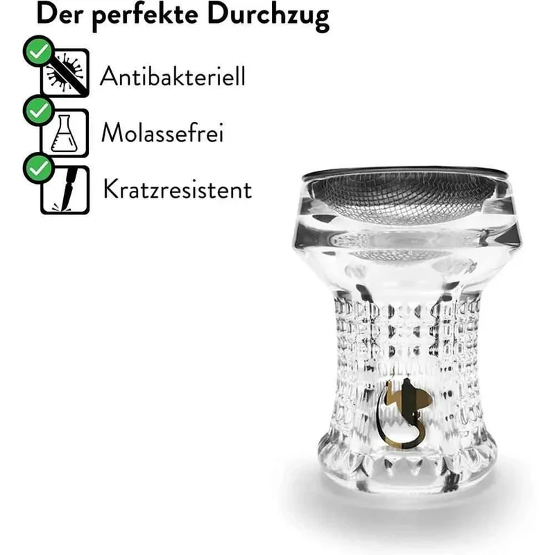 Glaskopf Dschinni Nero Kristall FS-Set mit Seflex und Vulcan Air