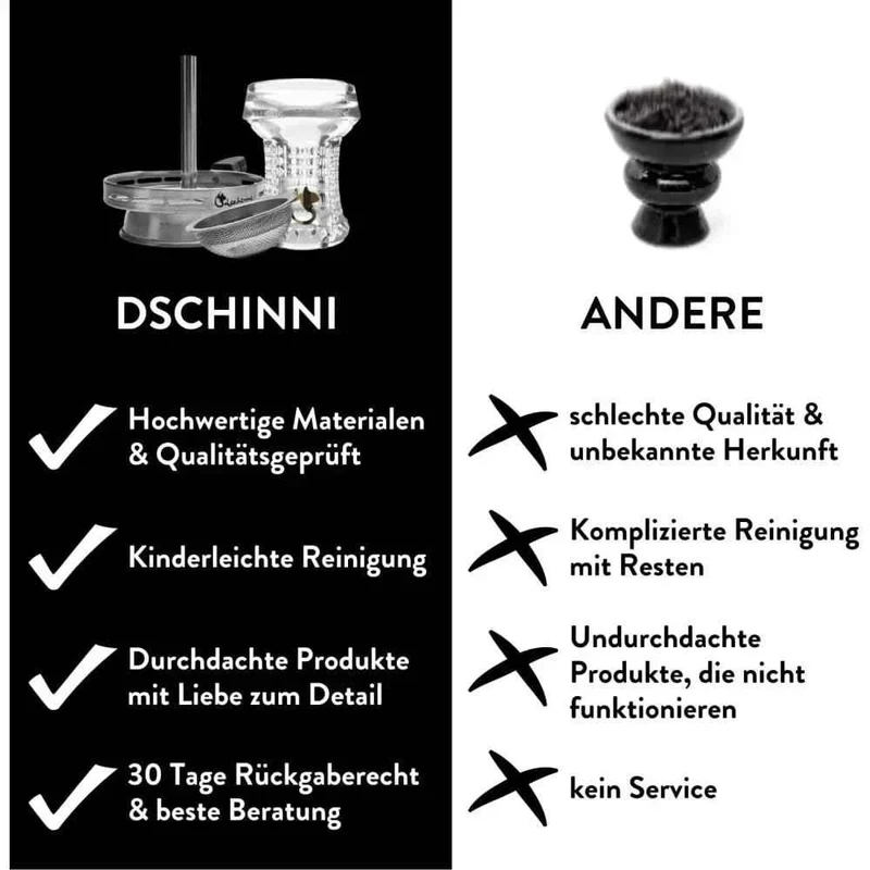 Glaskopf Dschinni Nero Kristall FS-Set mit Seflex und Vulcan Air