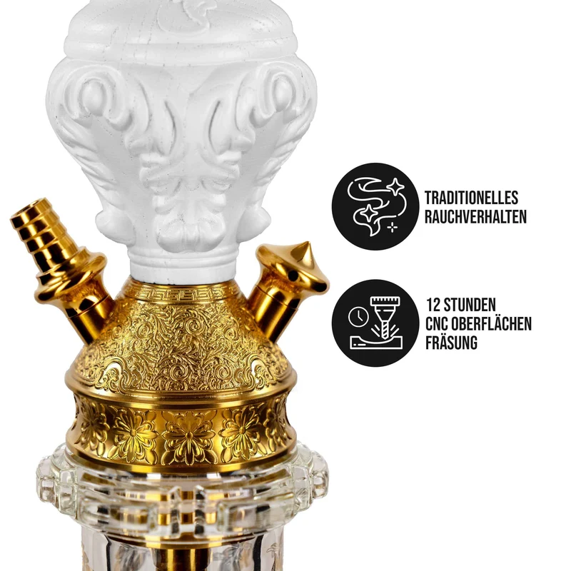 Dschinni Legend Shisha V4A Weiß – Hochwertige Tradi-Shisha
