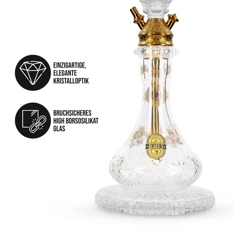 Dschinni Legend Shisha V4A Weiß – Hochwertige Tradi-Shisha
