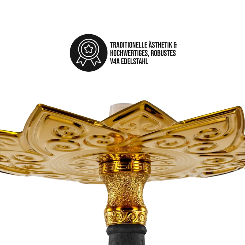 Dschinni Legend Shisha V4A Schwarz - Hochwertige Tradi Shisha für besten Genuss