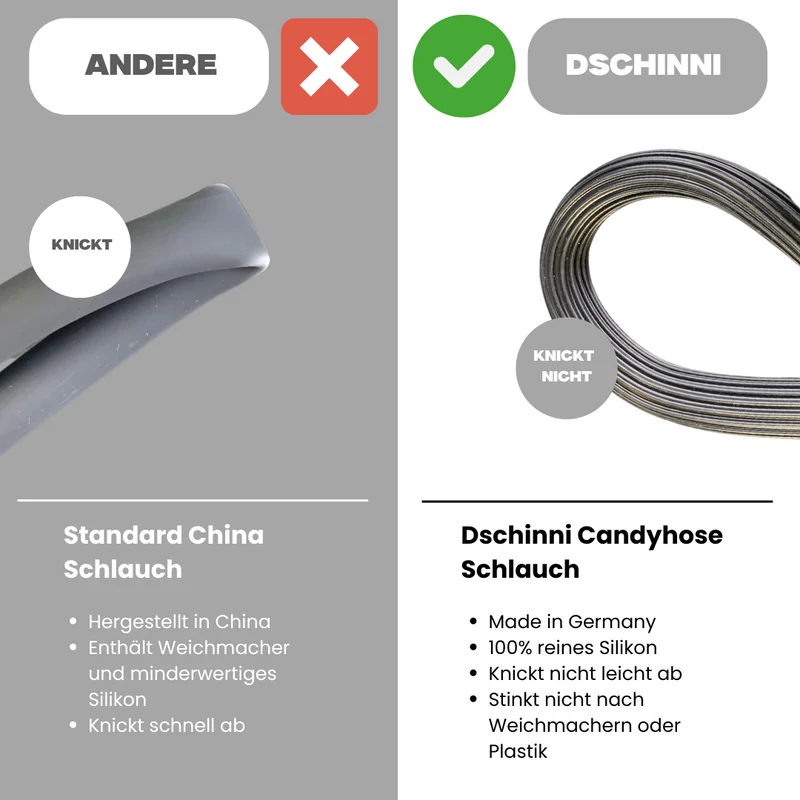 Dschinni Candyhose Silikon Schlauch Shisha - Rot