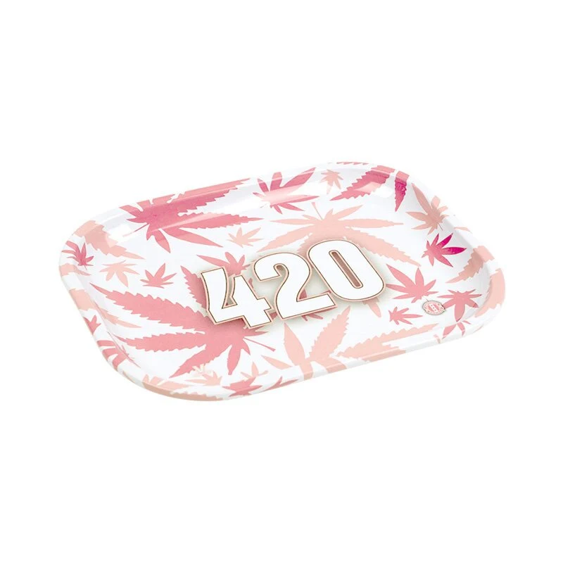 V Syndicate Rolling Tray 420 Pink – 18 × 14 cm