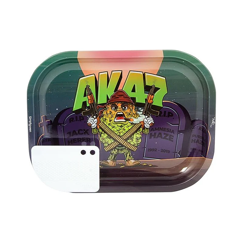 Growpoint Metal Rolling Tray AK47 Buds – 18 × 14 cm