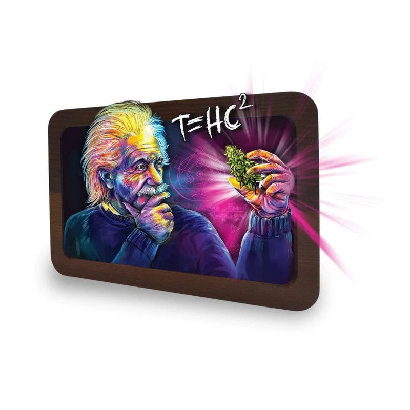 V Syndicate 3D Wood Rolling Tray T=HC2 Einstein – 30 × 17.8 cm