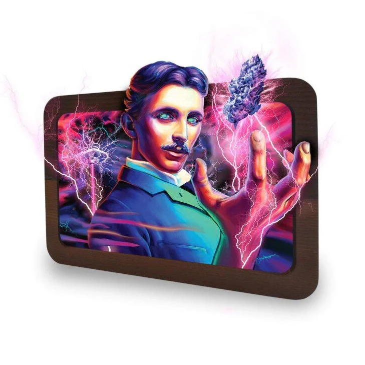 V Syndicate 3D Wood Rolling Tray High Voltage – 19.7 × 14 cm