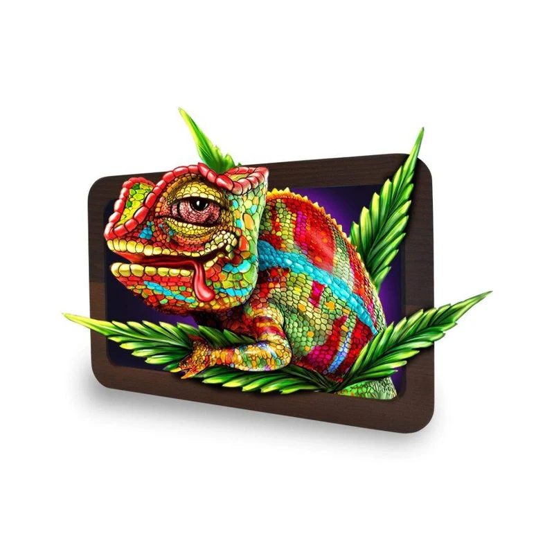 V Syndicate 3D Wood Rolling Tray Cloud 9 Chameleon – 19.7 × 14 cm