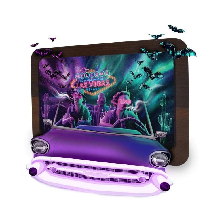 V Syndicate 3D Wood Rolling Tray Bat Country – 19.7 × 14 cm