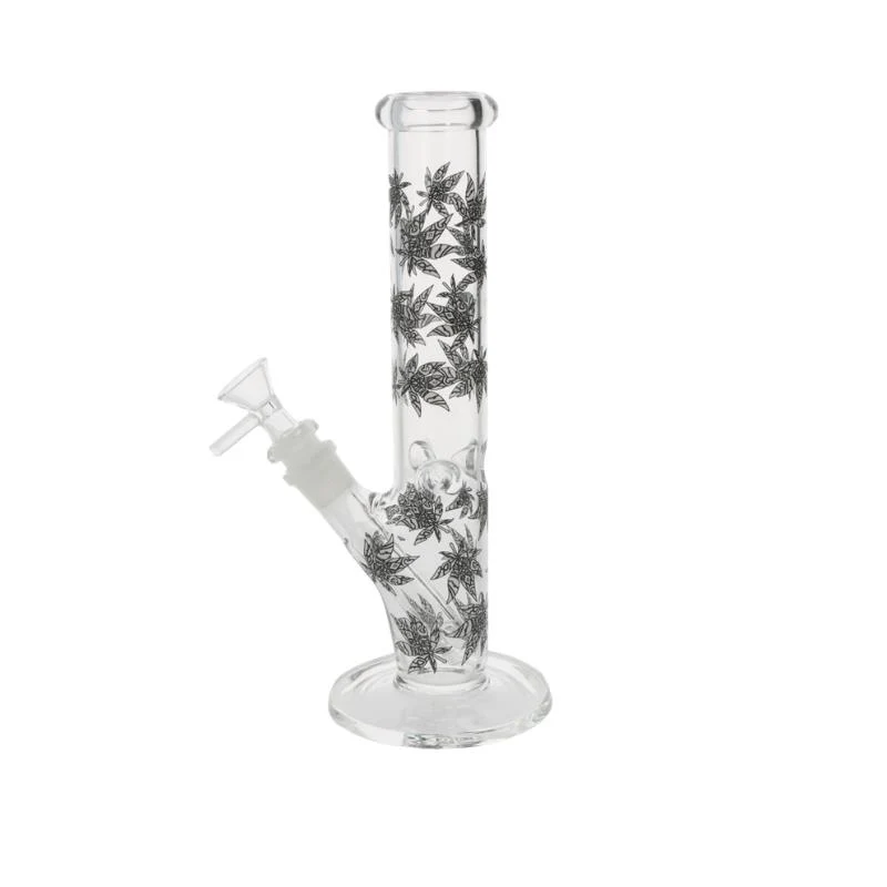 Bong Boss Glasbong Ice Zylinder, transparent/Hanf, H.25,5cm, Ø3cm, Glaschillum 18er Schliff