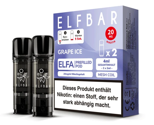 ELFBAR ELFA 2 Pods Grape Ice - 20mg/ml