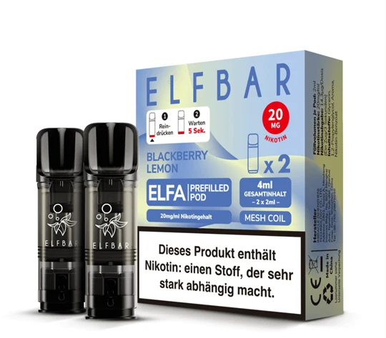 ELFBAR ELFA 2 Pods Blackberry Lemon - 20mg/ml