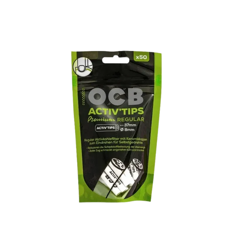 OCB PREMIUM - Active Tips 8mm Regular - 10x50