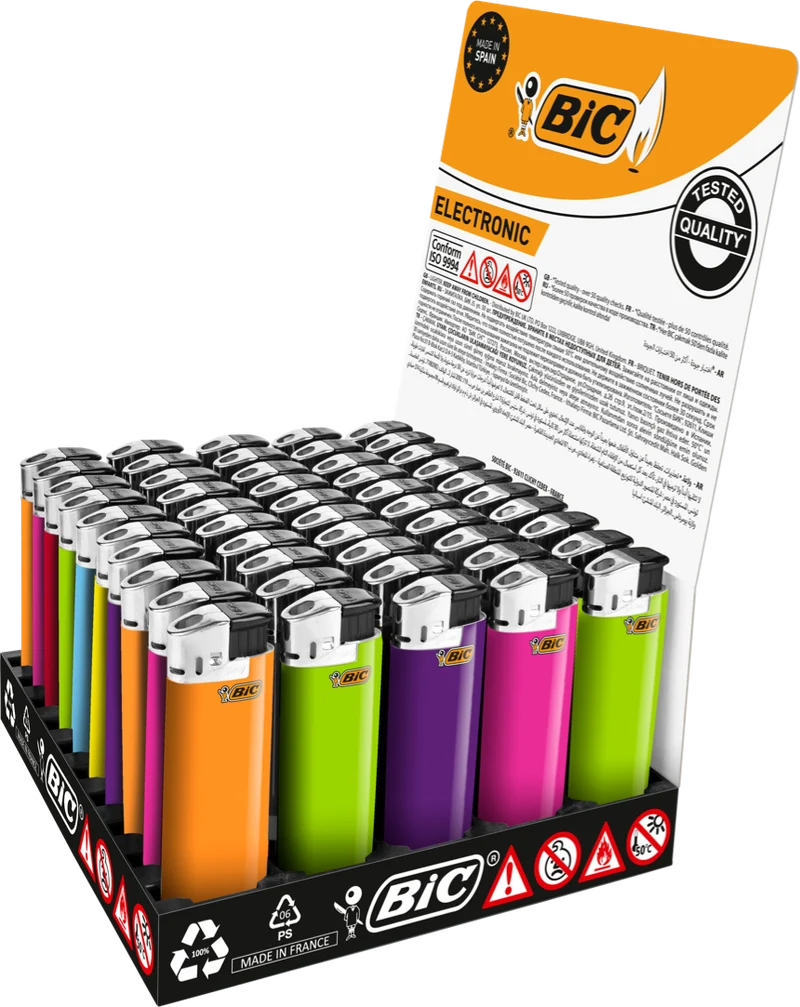 Feuerzeug BiC Electronic J 38 Farbig, Einzeln