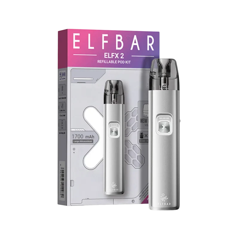Elfbar ELFX 2 Refillable Pod Kit - Titanium Silver