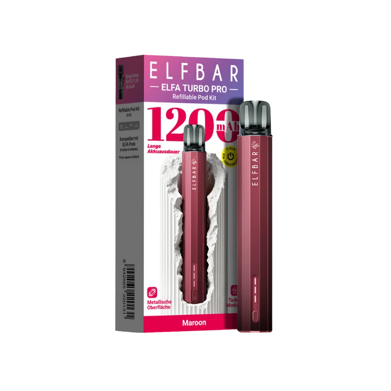 Elfbar ELFA Turbo Pro Refillable Pod Kit - Maroon