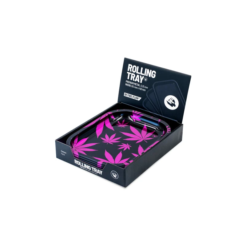 FireFlow Rolling Tray S «Leaves Pink» 14 × 18 cm (4 Stk.)