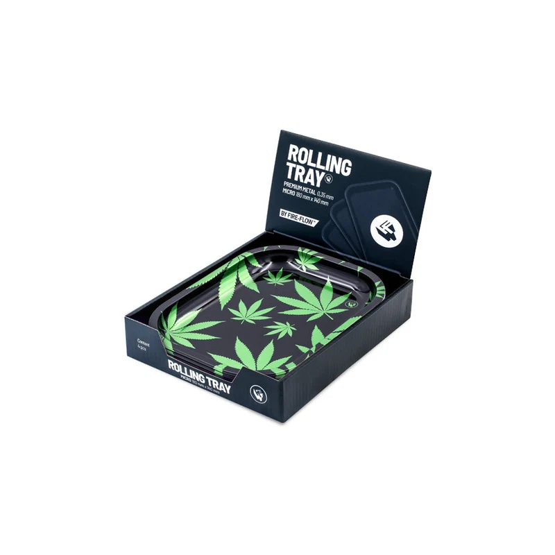 FireFlow Rolling Tray S «Leaves Green» 14 × 18 cm (4 Stk.)