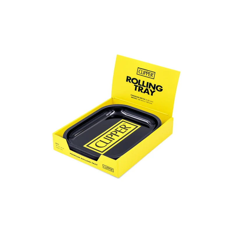 FireFlow Rolling Tray S «Clipper Logo Black» 14 × 18 cm (4 Stk.)