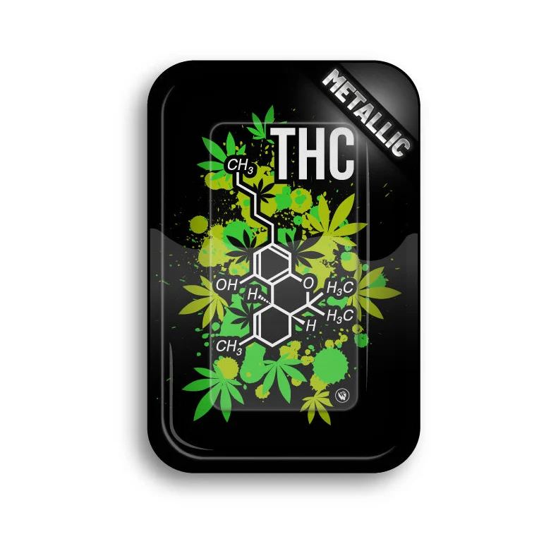 FireFlow Rolling Tray M «THC Molecule» 27.5 × 17.5 cm (4 Stk.)