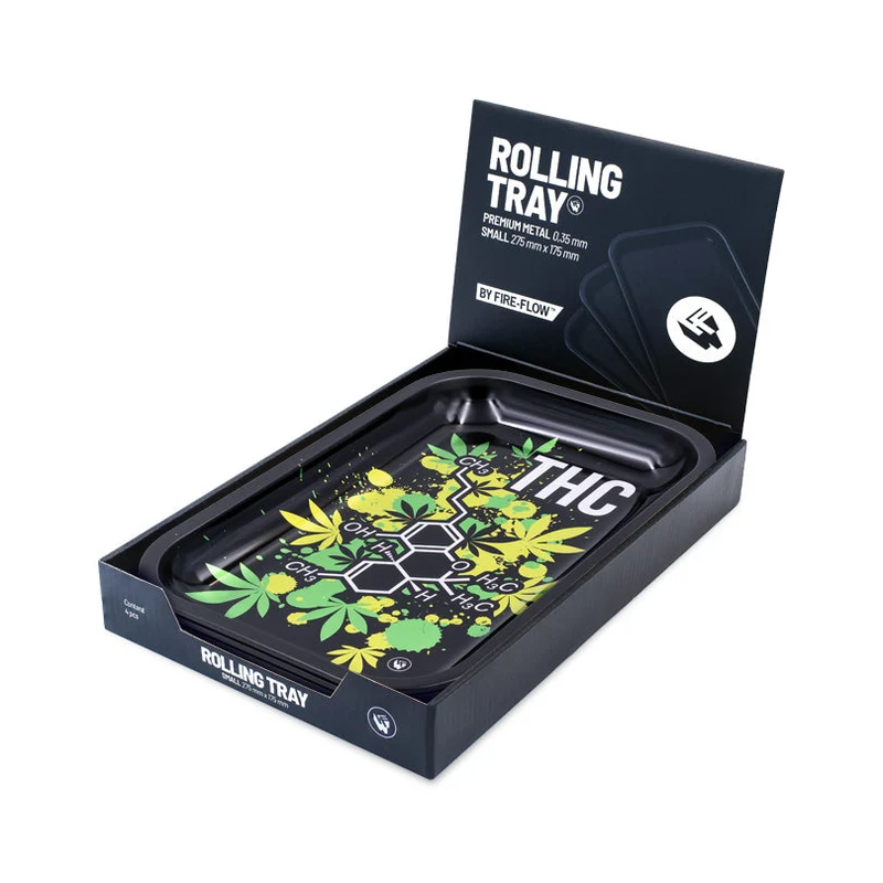 FireFlow Rolling Tray M «THC Molecule» 27.5 × 17.5 cm (4 Stk.)