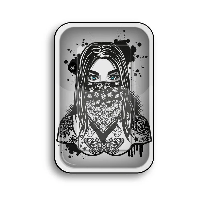 FireFlow Rolling Tray M «Tattoo Girl 1/4» 27.5 × 17.5 cm (4 Stk.)