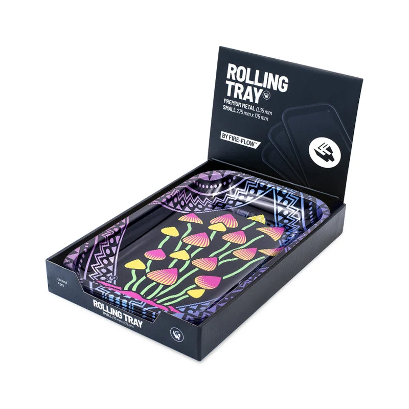 FireFlow Rolling Tray M «Shrooms 5 2/4» 27.5 × 17.5 cm (4 Stk.)