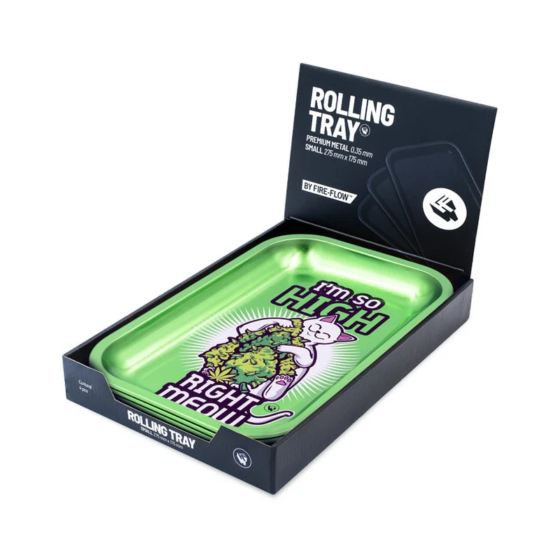 FireFlow Rolling Tray M «High Right Meow» 27.5 × 17.5 cm (4 Stk.)