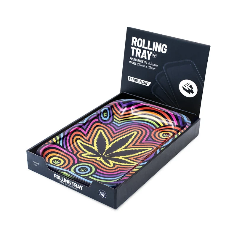 FireFlow Rolling Tray M «Circle Leaf» 27.5 × 17.5 cm (4 Stk.)