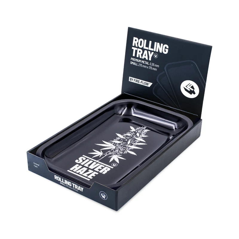 FireFlow Rolling Tray M «Silver Haze» 27.5 × 17.5 cm (4 Stk.)