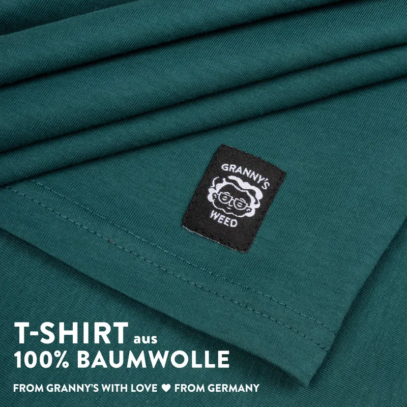 Grannys Weed T-Shirt „In Granny We Trust“ – Dunkelgrün