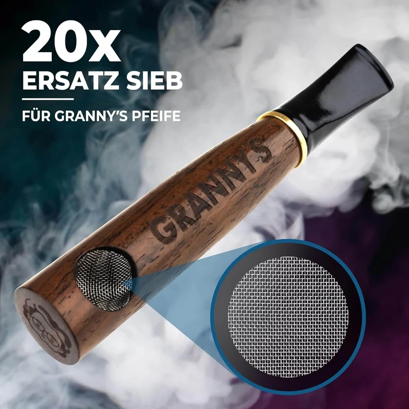 Granny’s Ersatzsiebe für Holzpfeife – 9 mm Aktivkohlefilter (20 Stück)