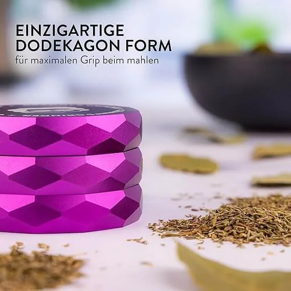 Rainbow Aluminium Grinder 63 mm – 4-teilig mit Pollensieb