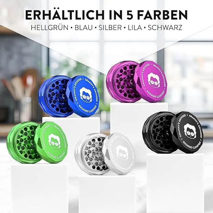 Rainbow Aluminium Grinder 63 mm – 4-teilig mit Pollensieb