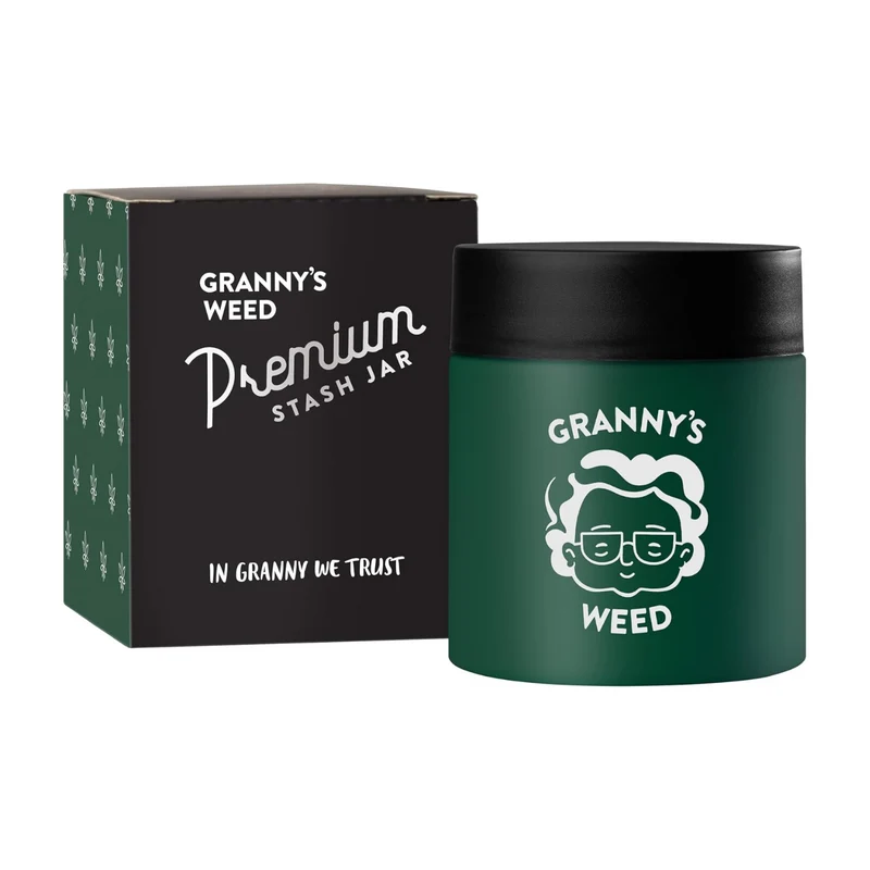 Granny's Premium Stash Jar in Grün – 100% Geruchsdichtes Kräuterglas mit UV-Schutz (120 ml)