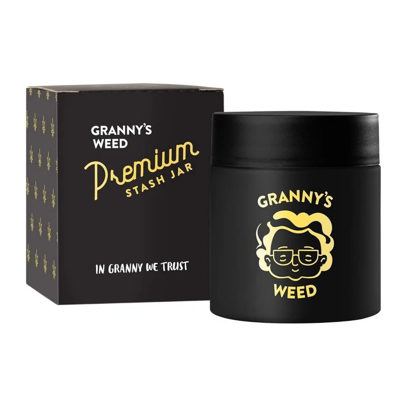 Granny's® Premium Stash Jar in Schwarz – 100% Geruchsdichtes Kräuterglas mit UV-Schutz (120 ml)