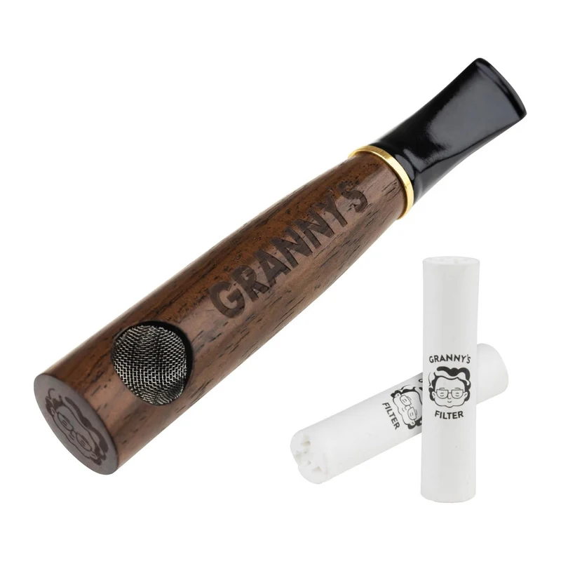 Granny's Premium Holzpfeife mit 9mm Aktivkohlefilter | Purpfeife