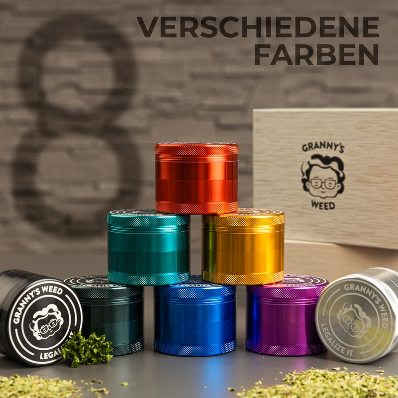Aluminium Grinder 55 mm – 4-teilig mit Pollensieb