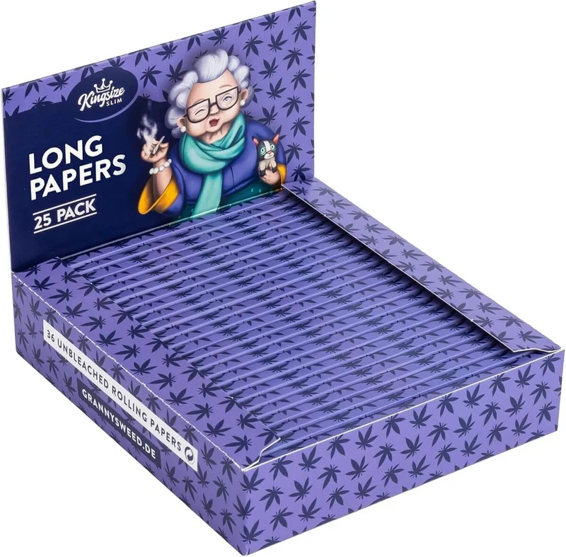 Granny's Slim Long Papers | Zellstoff 45 mm | Lila