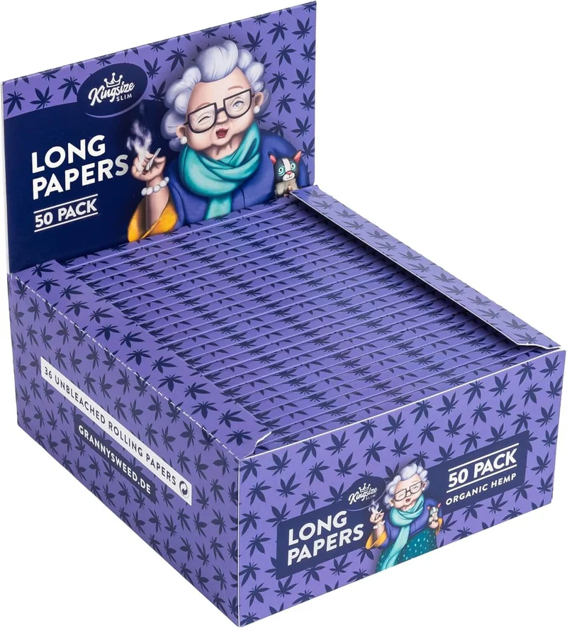 Granny's Slim Long Papers | Zellstoff 45 mm | Lila