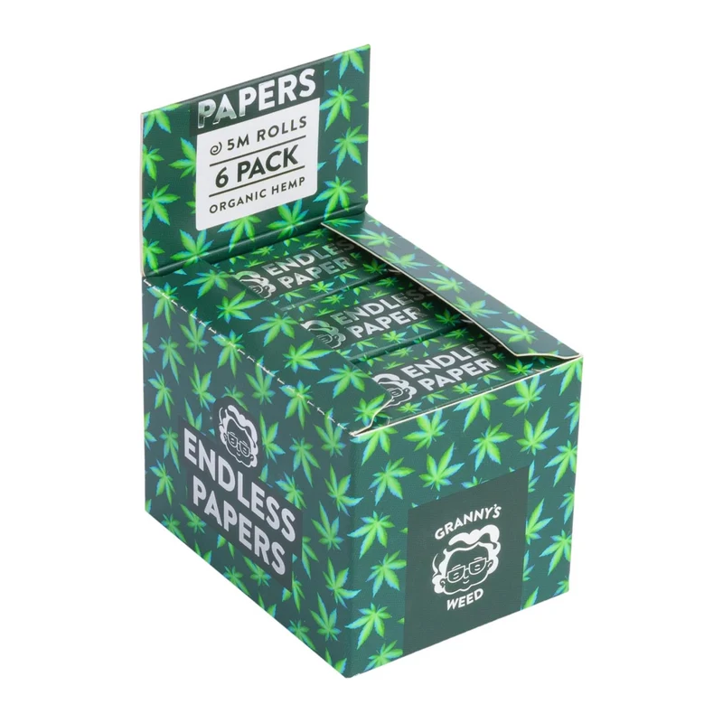 Granny's Organic Hanf Endless Papers für Joints – 5 Meter Rolle, 45 mm breit