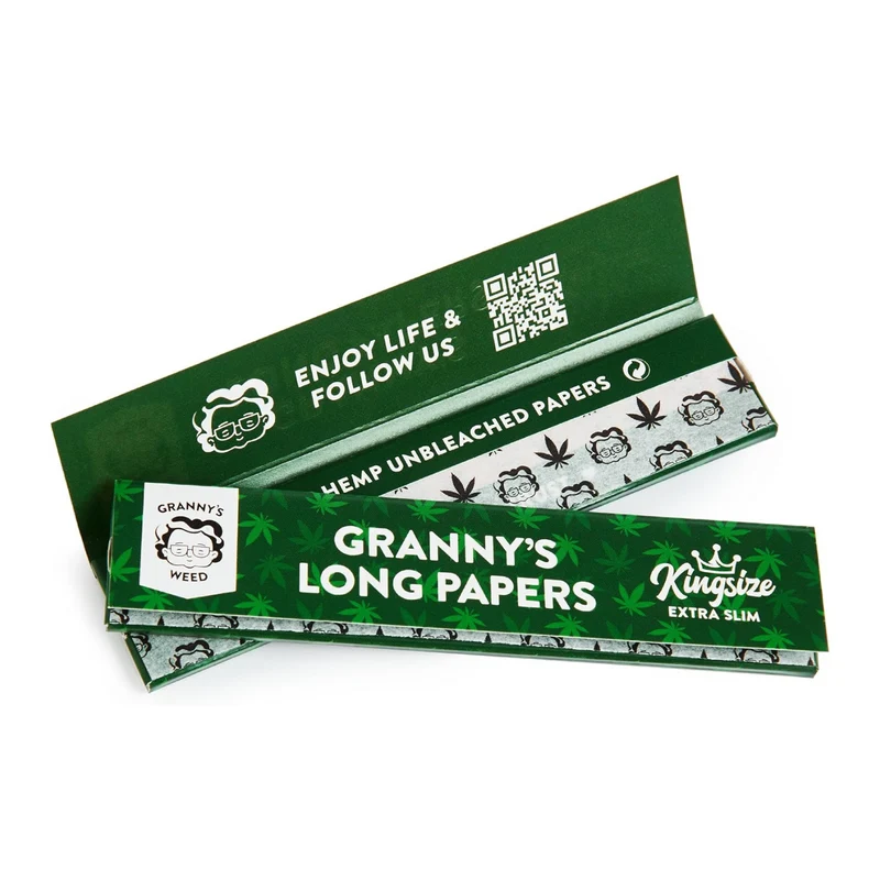 Granny's Organic Extra Slim Long Papers | aus Hanf 36 mm | Grün